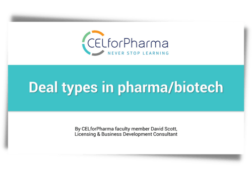 Deal types in pharma/biotech
