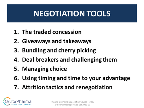 7 Powerful negotiation tools used in Pharma Licensing Negotiations