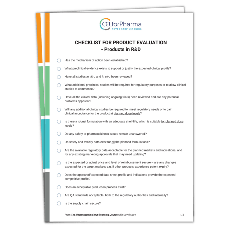 Checklist for product evaluation in R&D