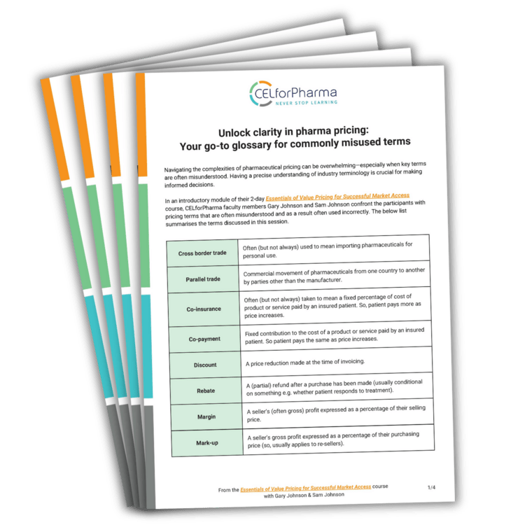 Download glossary of commonly misused pricing terms in pharma
