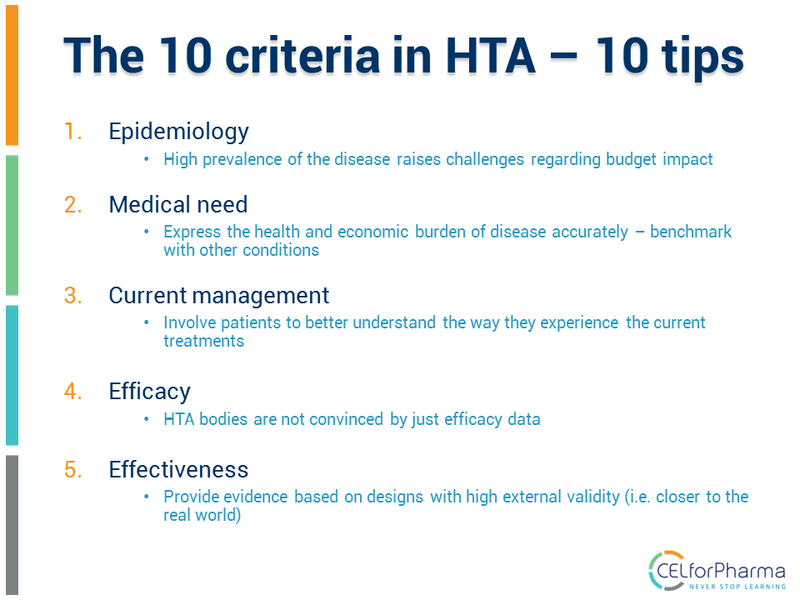 The 10 possible criteria in HTA – 10 tips (1)